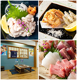 Sakana Baseの店内風景や料理
